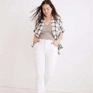 Madewell  Cali Demi-Boot Women's White Jeans 37Petite Plus Size NWT